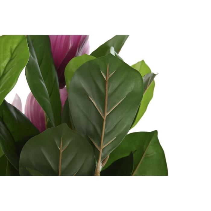 Plante Décorative - Magnolia - Rose Et Verte - 60x60x125 Cm - PE Avec Accents Dorés