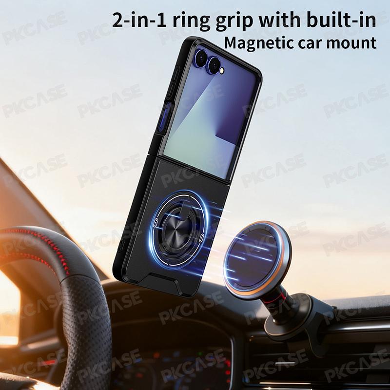 Rotating Ring Holder Case for Samsung Galaxy Z Flip 7 FE Z Flip 8 Shockproof Magnetic Ring Stand Cover