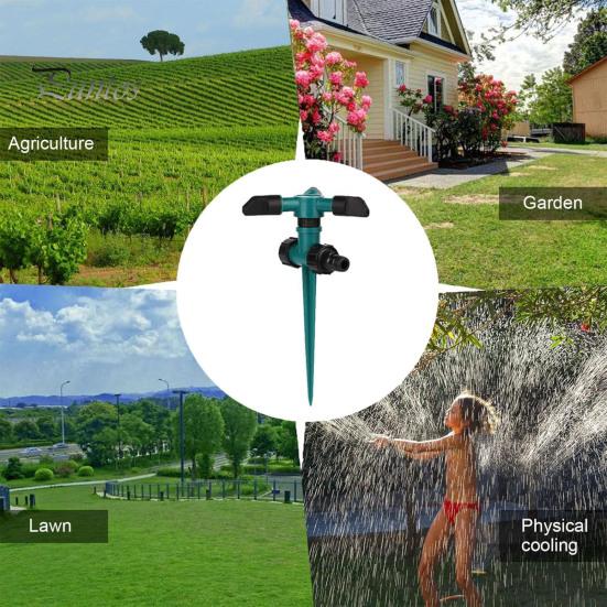 Bewässerungssprinkler, 360 Grad drehbarer Gartensprinkler, großflächige Abdeckung, Rasensprinkler mit Erdspieß zur Pflanzenbewässerung