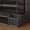 Paper Organizer with Side Pocket Ventilated Desktop File Sorter Convenient