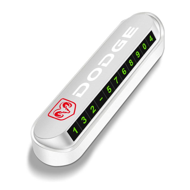 

1Pcs Car Temporary Parking Card Plate Badge Car Styling for Dodge Caliber Ram 1500 Stratus Dart Caravan Charger Grand Caravan Journey белый