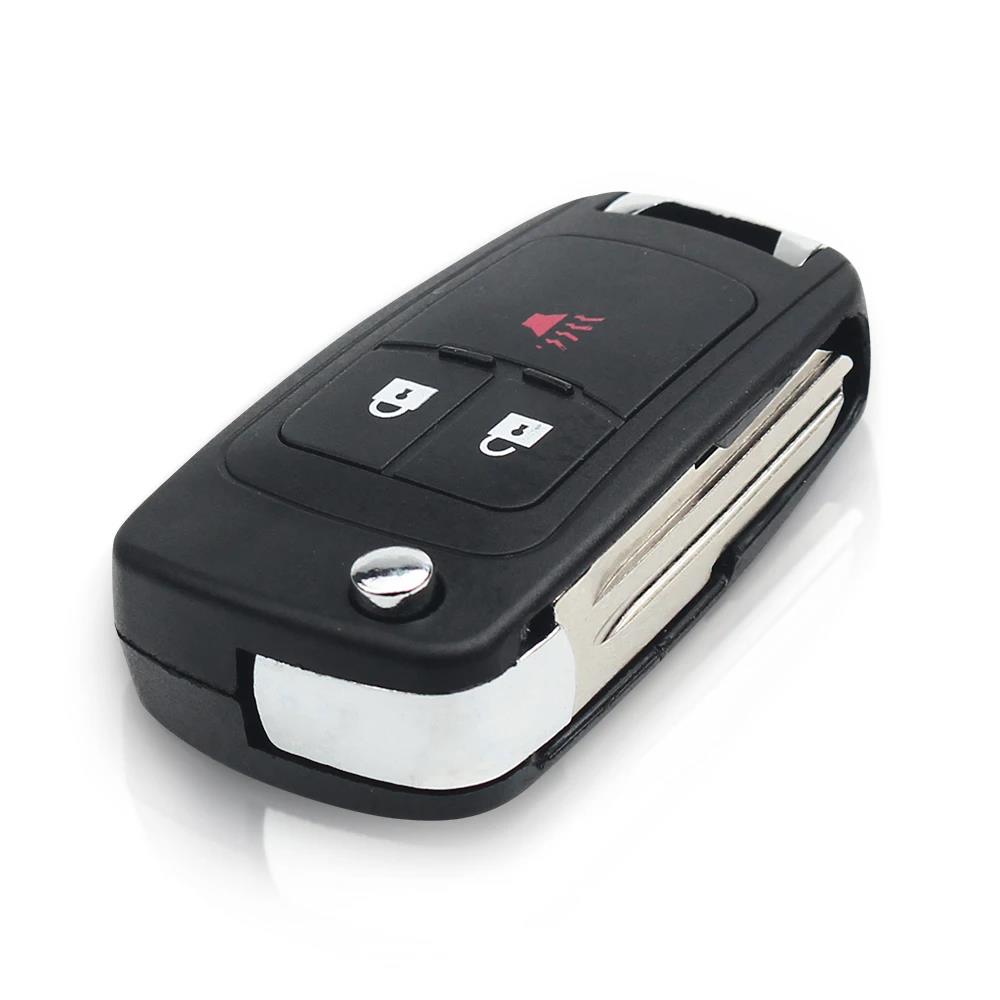 KEYYOU Replacement Folding 3 Buttons Remote Key Case Shell for CHEVROLET Cruze Spark Flip Remote Key Fob 3 Button