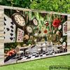 1 Piece of 2D Flat Banner Background Fabric, Alice's Fantasy Tea Party Inspired Wall Decoration fabricDJH