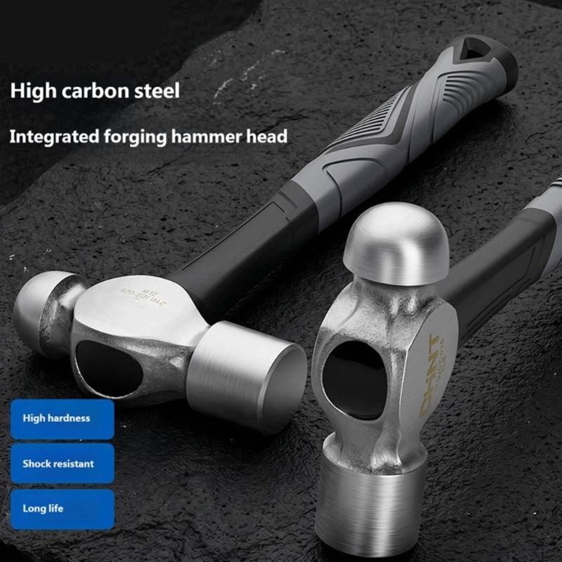 Repair Hammer with Double-Faced Steel Head and Textured Grip Handle for Home Maintenance, Installation and Adjustment