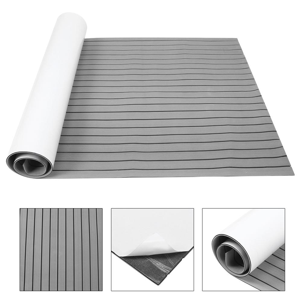 EVA Flooring Mat 120x240cm Non-Slip Self Adhesive Decking Pad Decoration for Marine Boat Yacht(Light Brown Black )