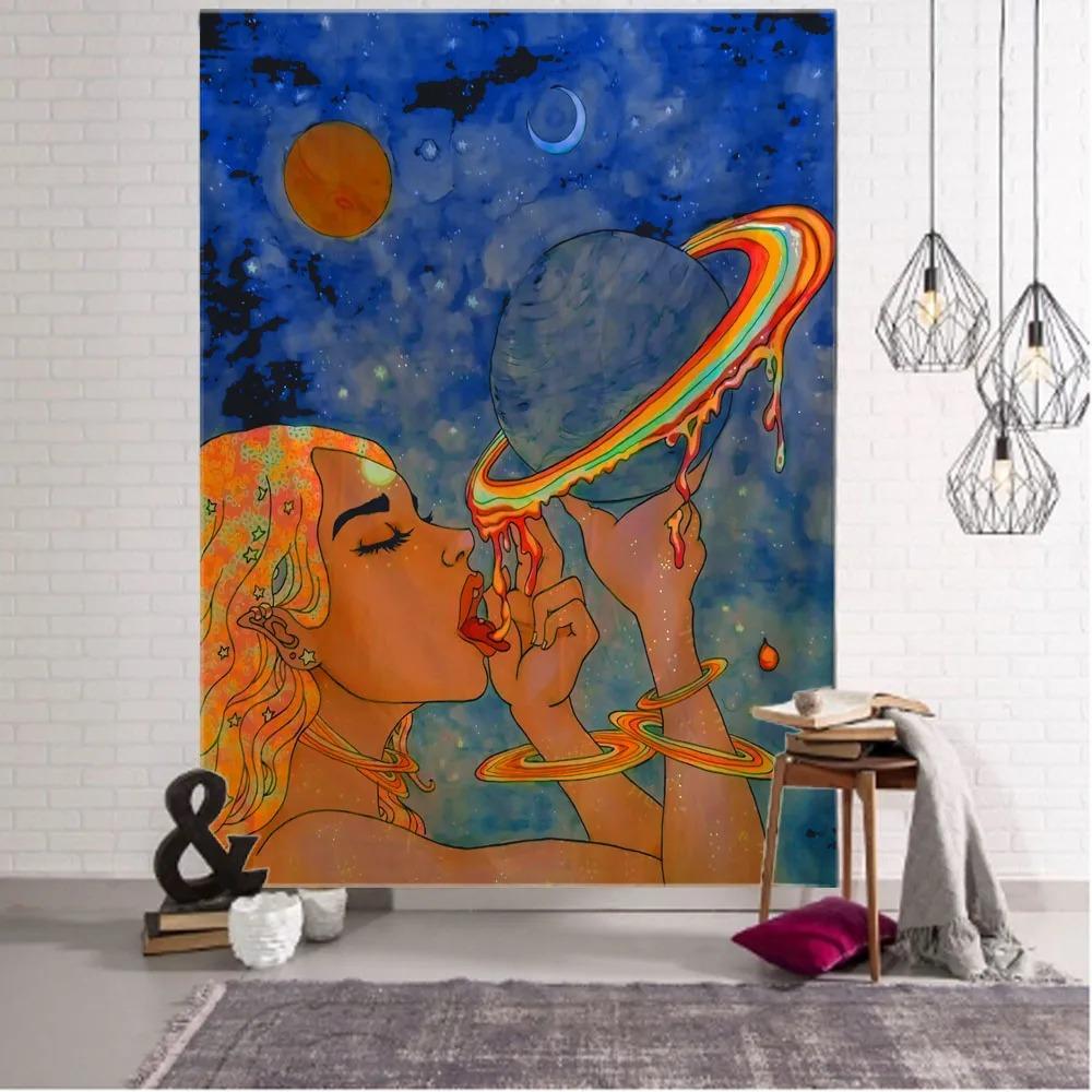 Abstract Home Personality Decoration Bohemian Starry Sky Tapestry Wall Hanging Bedroom Dormitory Fabric