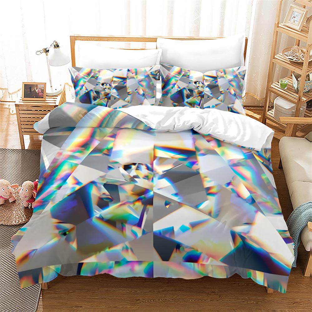 Diamond Duvet Cover Set Abstract Art Valentine's Day Gift for Girls Women Couple King Size Bedding Set Polyester Comforter Cover