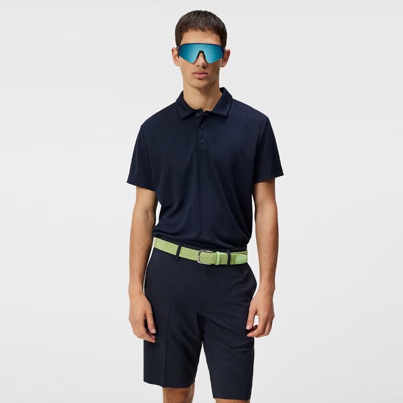 J.Lindeberg Men's Golf Series Jacquard Logo Polo T-Shirt