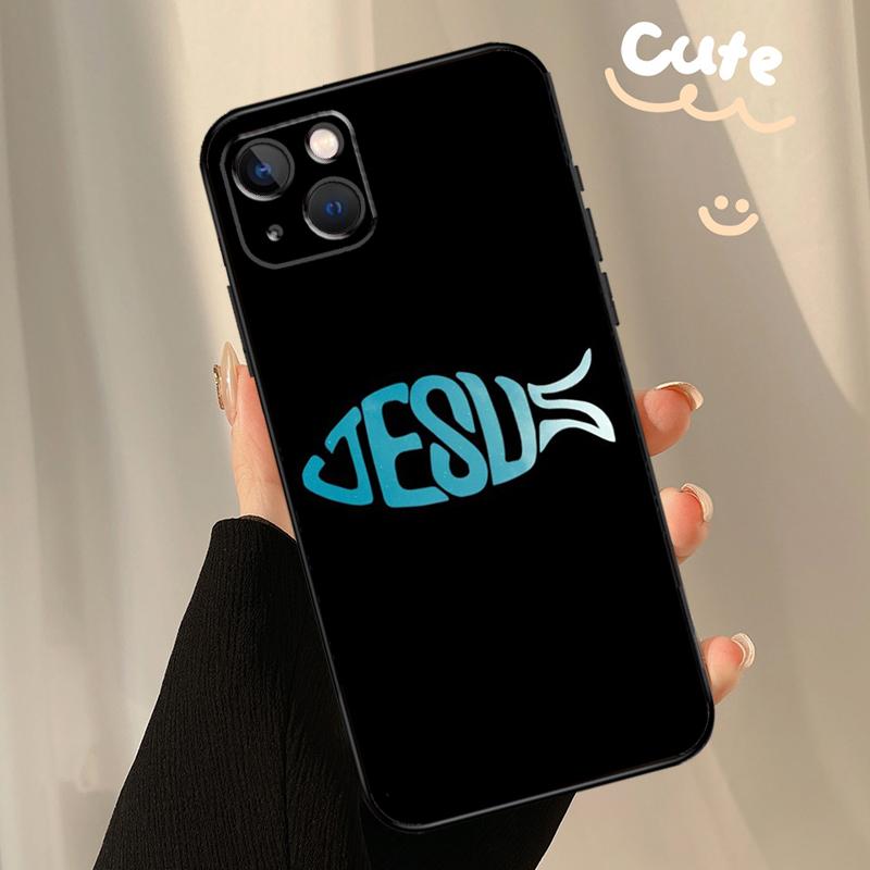 Fish Symbol Jesus Christ Christian Phone Case For iPhone 13 11 12 14 15 16 Pro Max XS X XR 13 12 Mini Plus  Coque