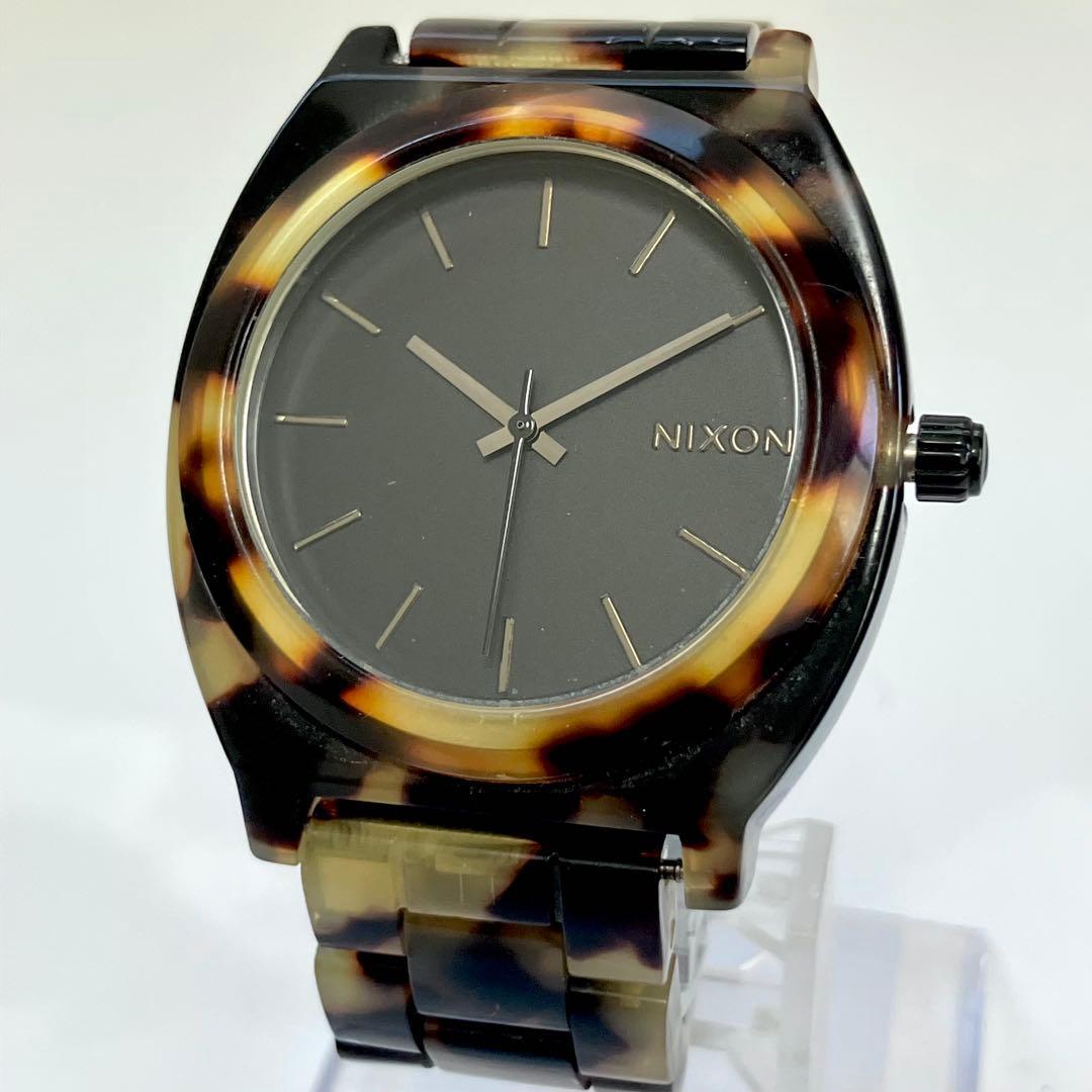 Used [Good Condition] Nixon Time Teller Acetate Watch Tortoiseshell Pattern Totoys in Operation