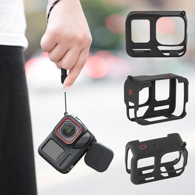 For Insta360 Ace Pro 2 Body Silicone Case Sleeve Lens Cap Shockproof Silicone Case Anti-Scratch Protective Cover Cage Drop-proof