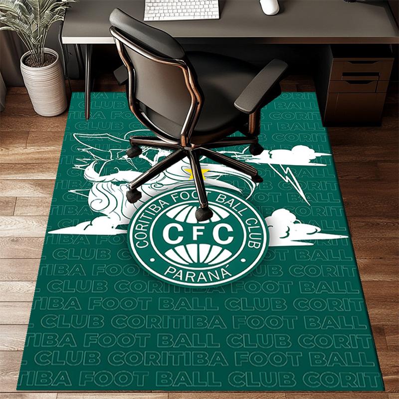 Cori-tiba Football Club Crest Printed Office Carpet Chair Cushion  Entryway Rug, Rugs for Living Room, Bedroom Christmas gifts