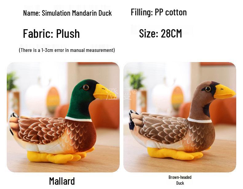 Mandarin Duck Plush Toy – Cute Cloth Doll Ornament for Kids' Birthday Gift