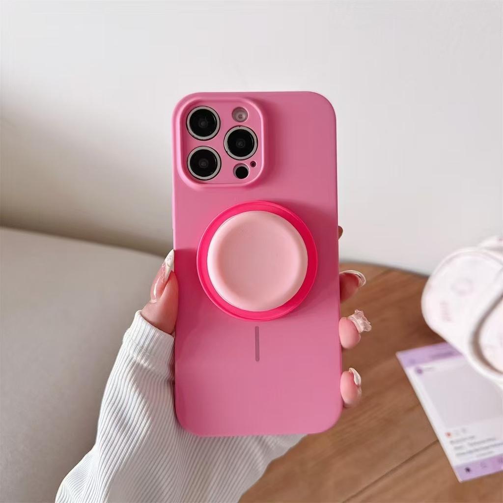 Fine ring liquid silicone magnetic attraction, suitable for iPhone15Pro Apple 16promax touch button 14p mobile phone case