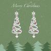 Korean Zircon Christmas Tree Earrings Rhinestone Crystal Star Drop Earring Gift