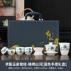 Guochao New Chinese Dehua Suet Jade White Porcelain Set High-end Household Cover Bowl Gift Box Set Tea Cup