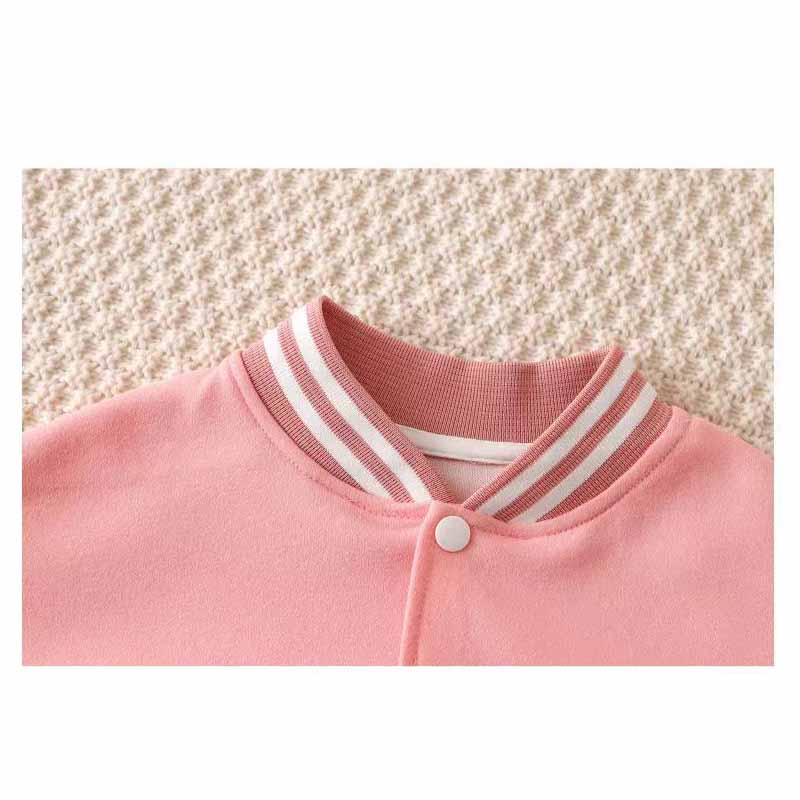 Boys Baseball Jacket Baby Letter Round Collar Coat Spring Autumn Girls Fashionable Casual Sports Outerwear 12M-12 Years Old