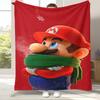 Retro M-Mario Bros Game Cartoon Flannel Blanket,Ultra Soft Warm Plush Throw for Home Bedroom Bed Sofa Cover Camping Picnic gift