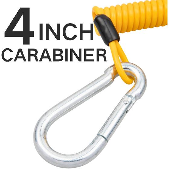 MECMO 4ft Breakaway Trailer Cable Trailer Brake Safety Cable Heavy Duty Stainless Steel Spring Towing Coiled Wire, Replacement Trailer Break Away