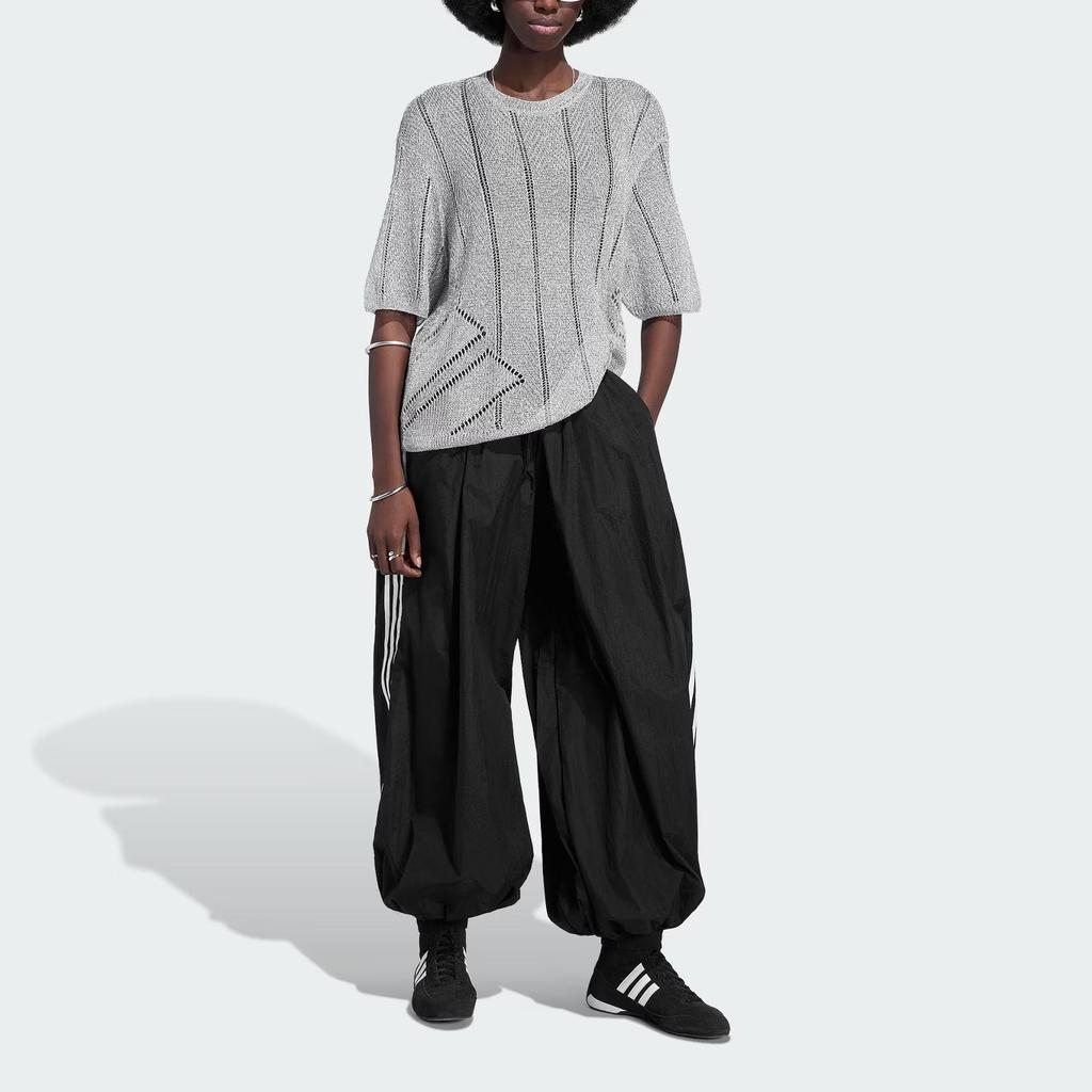 Adidas Originals Adilenium Silver Jersey Loose Fit Round Neck Short Sleeve Knit Top Women tops KZ5061