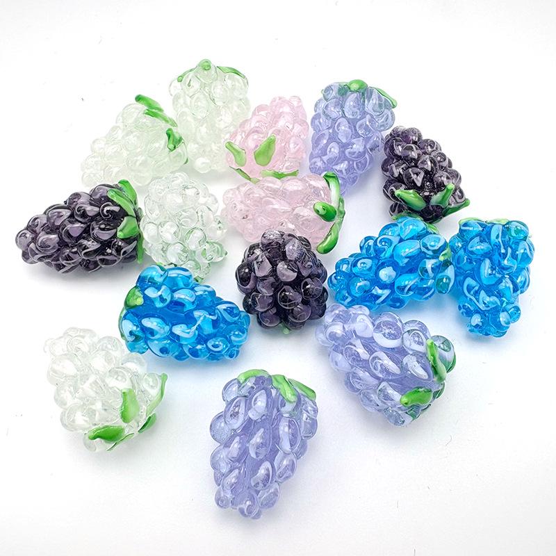 Multicolor Handmade Glass Grape Beads for DIY Earrings, Pendants, Bracelets, Ornaments, and Phone Chains.