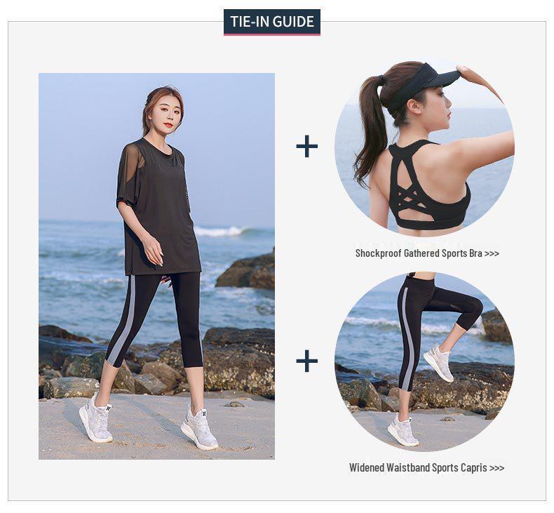Plus Size Women's Quick-Dry Yoga T-Shirt - Short Sleeve, Loose Fit, 200 Jin, Summer Activewear