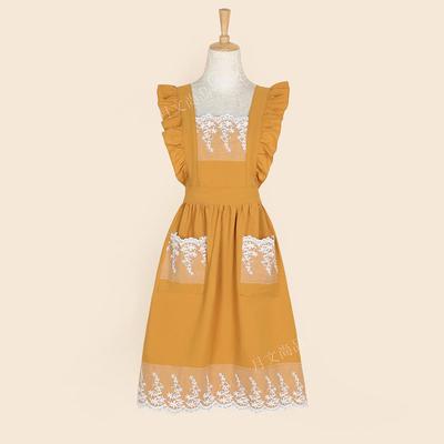 Übergröße Ärmellose Schürze mit floraler Spitze für Nailart & Backen