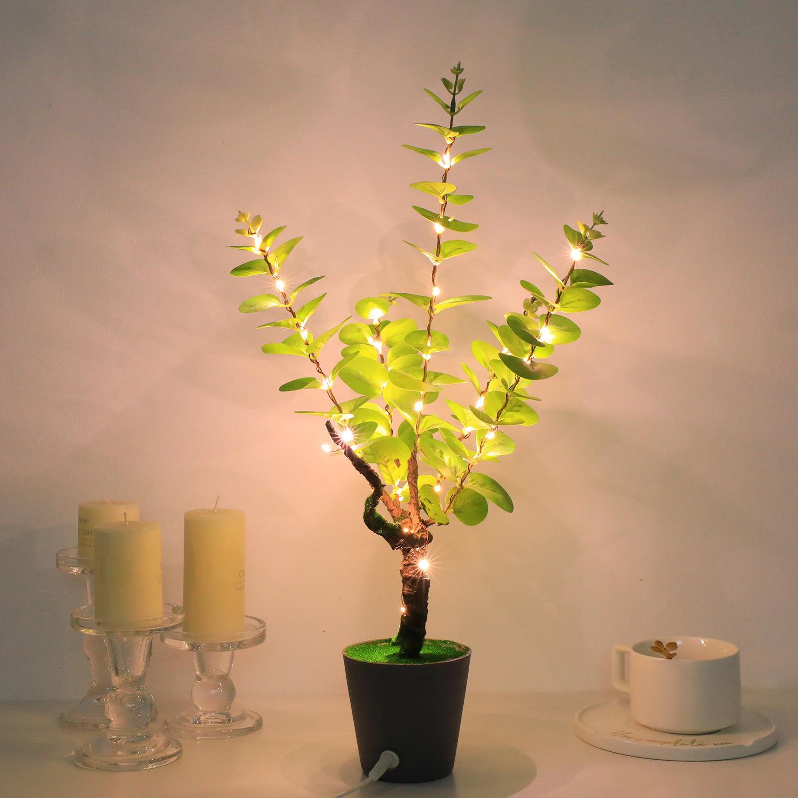

LED Night Light Imitation Plant Light Bonsai Bedroom Home Decoration Light Money Tree