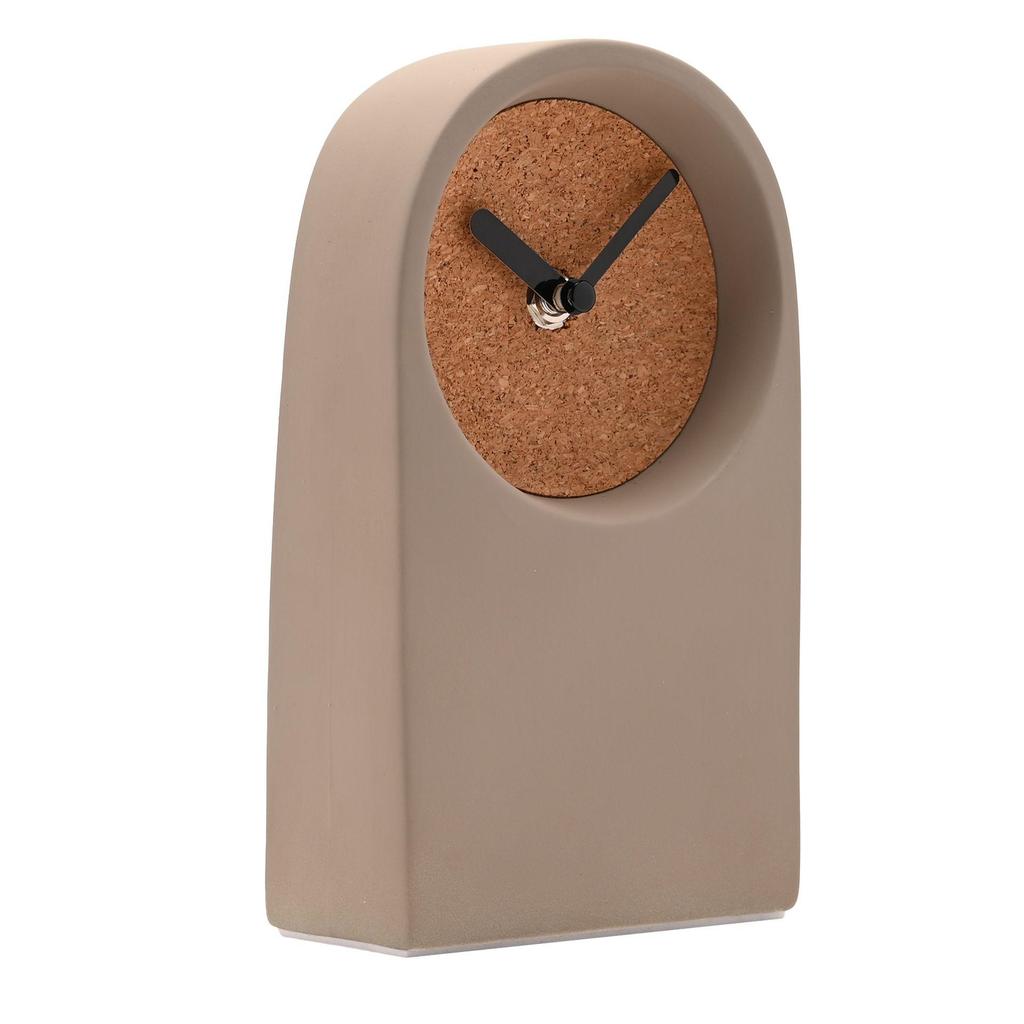 Interval Porcelánové a korkové stolní hodiny - Taupe