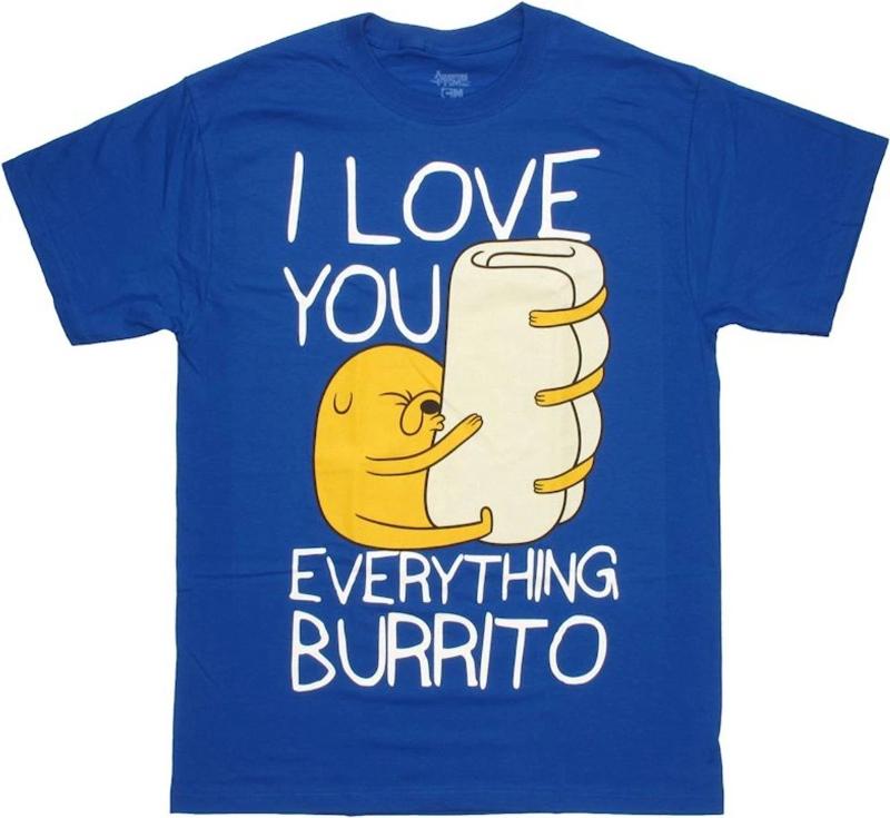 

I Love You Everything Burrito Funny Cartoon Tee Unisex Short Sleeve Shirt New SpringSummer Arrivals Regular Fit Casual S