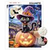 Halloween Pearl Painting Art Full Pearl Handmade Diy Home Decorations Black Cat Witch Hat Pumpkin Wall Decor