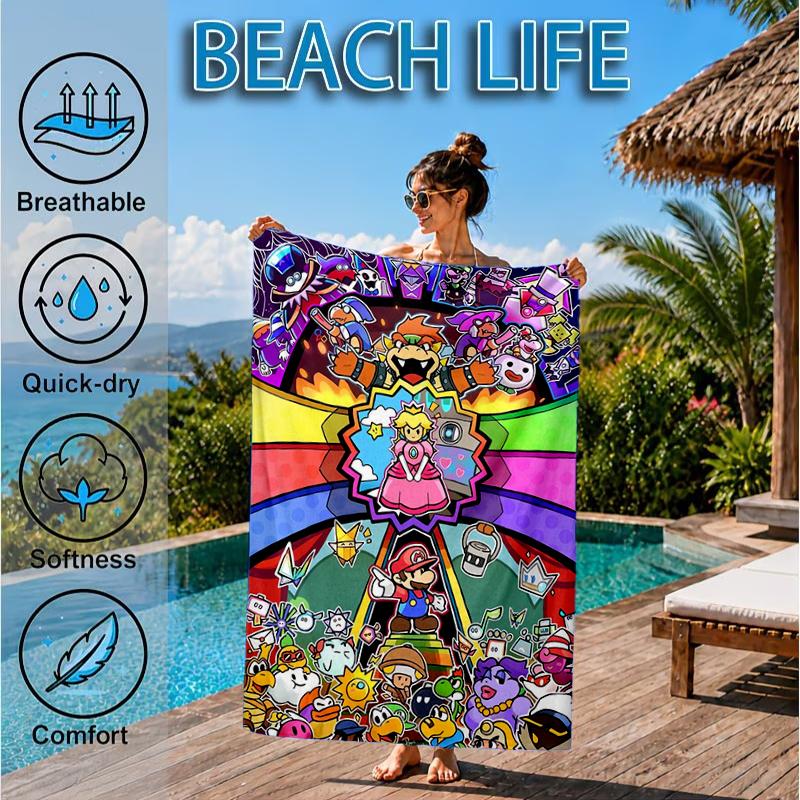 Princess Peach Adventure Beach Towel, Microfiber Beach Towel, Perfect For Pool, Beach, Travel, Home Decor Beach Party Fan Gifts