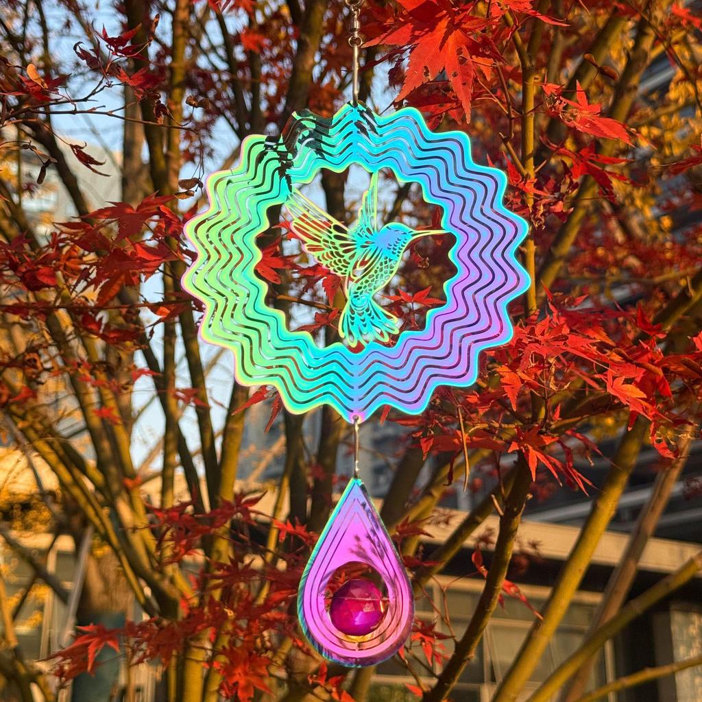 3D Mandala Rotating Wind Chime - Colorful Stereoscopic Spinner for Wall, Garden, or Courtyard Decoration