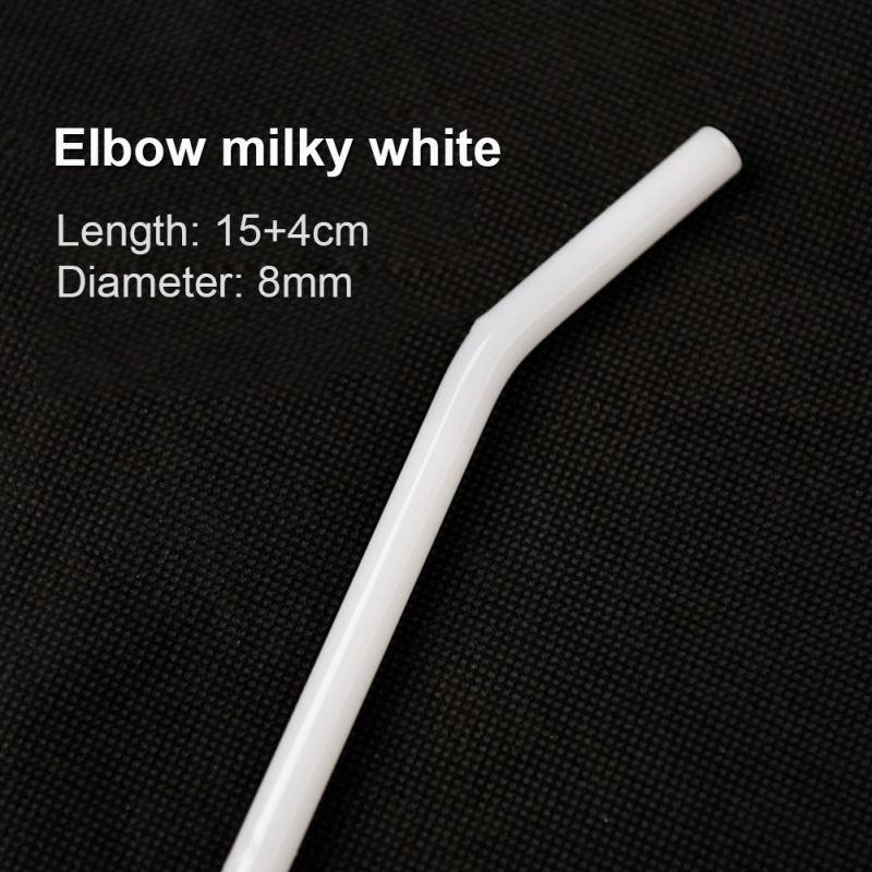 Reusable Drinking Glass Straws Heat and High Temperature Resistant Glass Straw Elbow for Smoothie Milkshakes Drinks 8mm*20cm