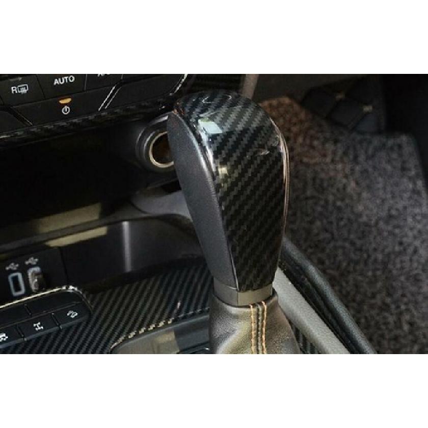 Fit For Ford Ranger 2015- Carbon Fiber Gear Shift Knob Shifter Lever Trim 1*
