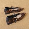 Fashion Leopard Pointed Toe Heeled Women Shoes 2025 New Autumn Shallow Buckle Loafers Classical Elegant Dress Pumps Zapatillas De Mujer