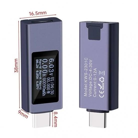 11 in 1 Type-C Tester DC Digital Voltmeter Amperimetro Current Voltage Meter Amp Volt Ammeter Detector Power Bank Charger Indica