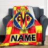 Custom Name Argentina Football Crest Blanket for Couch & Bed, Plush Cozy Fuzzy Blanket Super Soft & Warm Blankets for Fall and Winter. 0908222