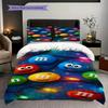 MMs Colorful Characters Bedding(1 * duvet cover + 2 * pillowcase, without core) Bedding set Soft and comfortable Duvet cover and pillowcase