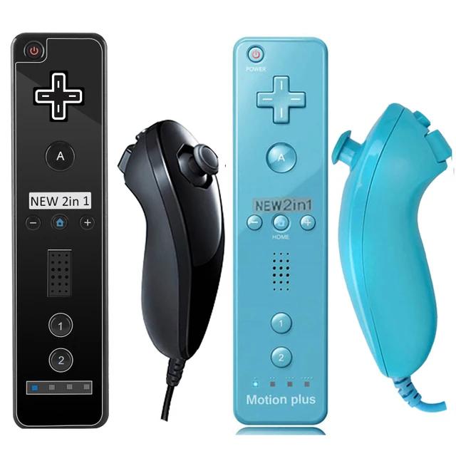 A Pair Remote Controller with Nunchuck Controller for Wii Games Control for Wii Console Wireless Gamepad with Motion Plus