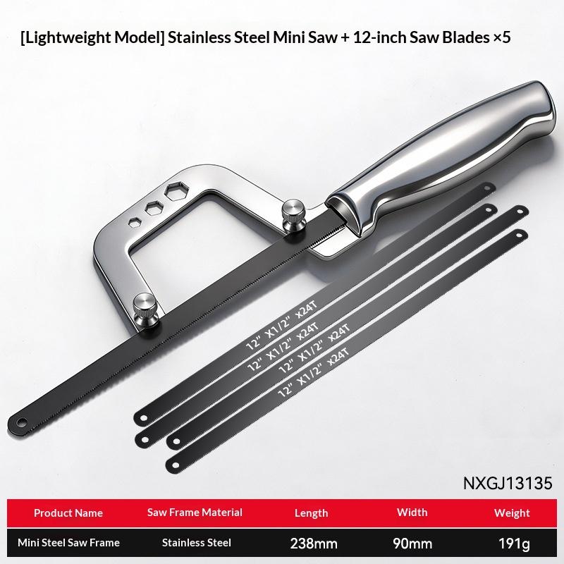 Mini Demir Testere Çerçevesi Paslanmaz Çelik El Testeresi Hızlı Değiştirilebilir Bıçak Ahşap Metal Kendin Yap Çalışmaları İçin Çok Fonksiyonlu Kesme Aleti