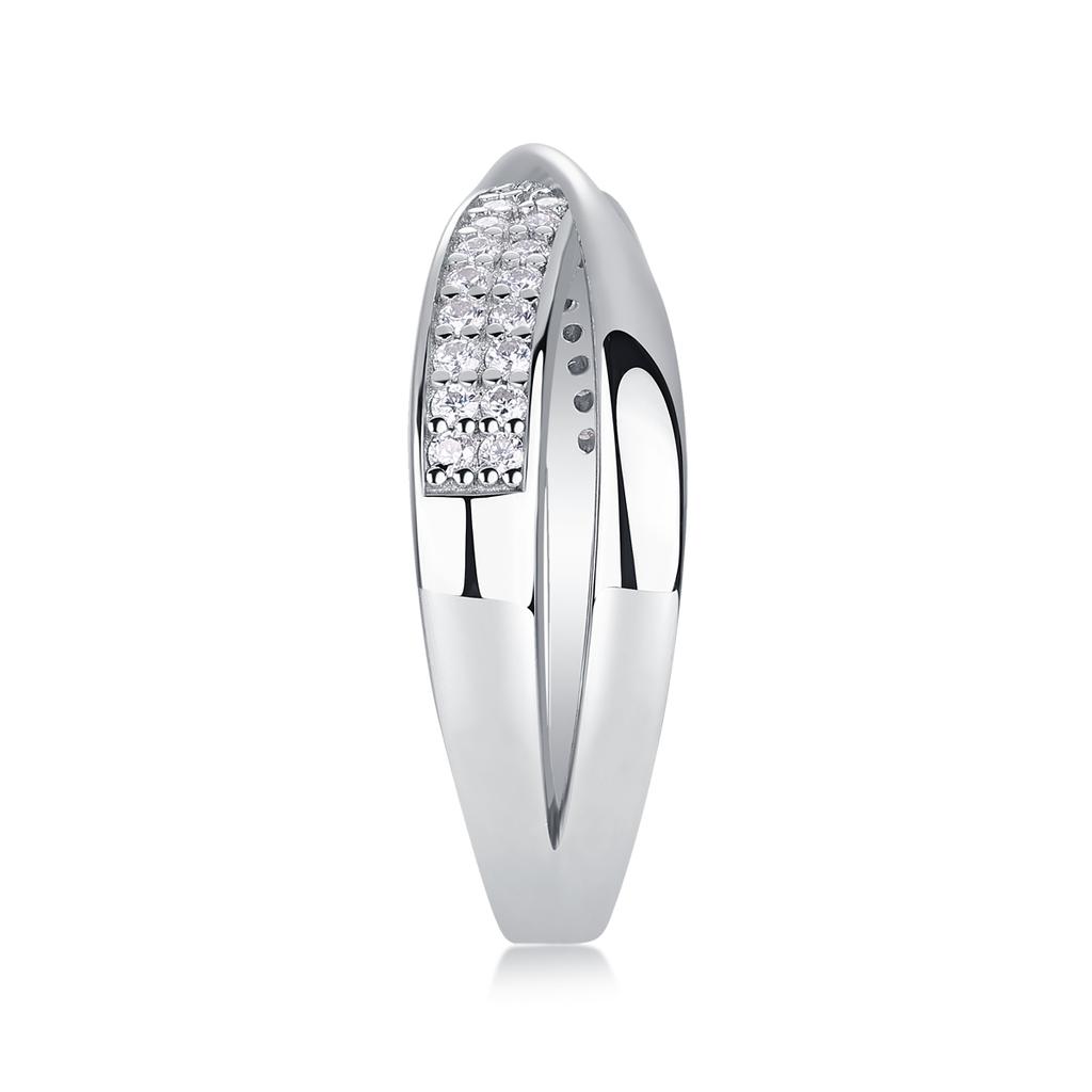 Trendy 925 Sterling Silver Hip Hop Style X Shape Band Ring Full Moissanite Diamond Eternity for Men-for Wedding and Party
