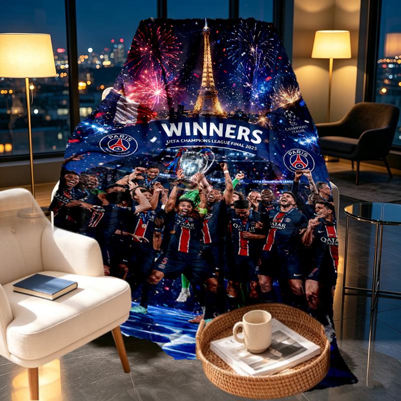 Paris Saint Germain Print Blanket - Soft & Comfortable, for Bedroom, Travel, Sofa, Home Decoration - Birthday Christmas Gift for Friend