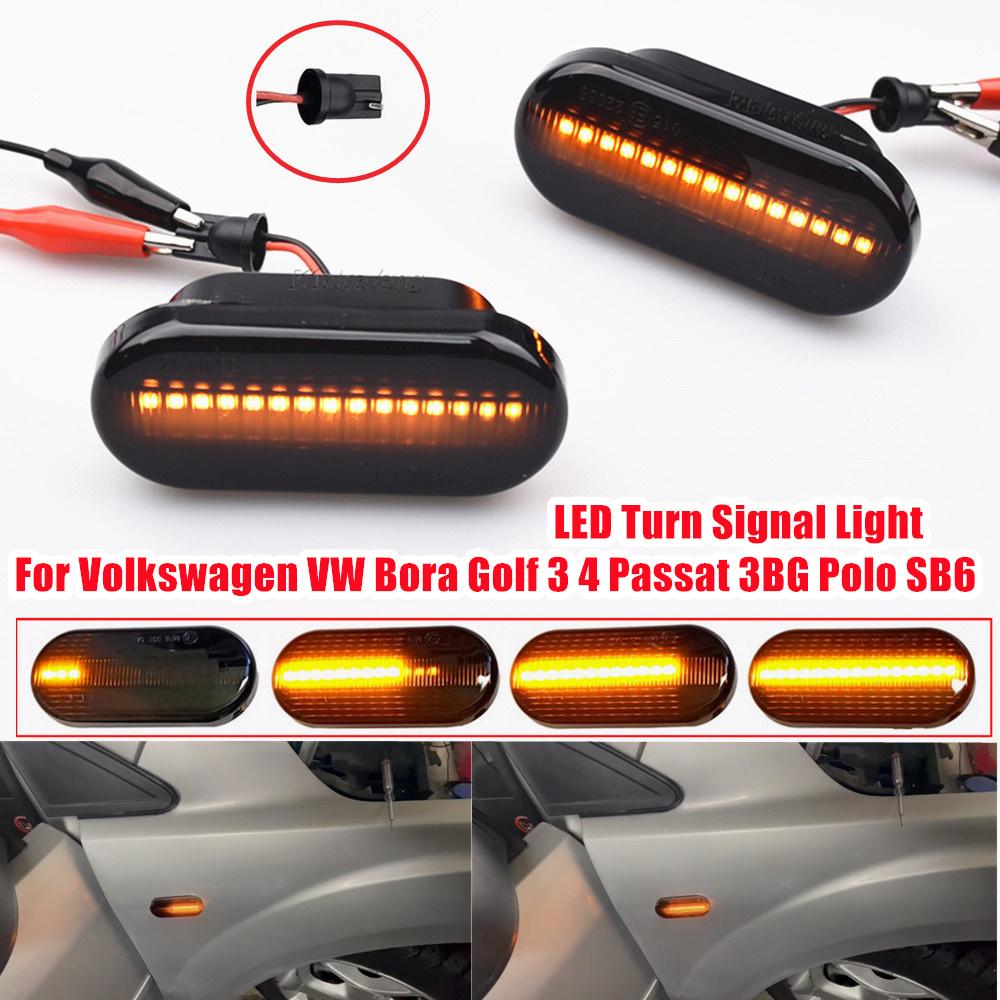 2X LED Dynamic Side Marker Turn Signal Light Indicator for VW Bora Golf 3 4 MK4 Jette Lupo Passat Z2 3BG Polo SB6 SEAT Ibiza T5
