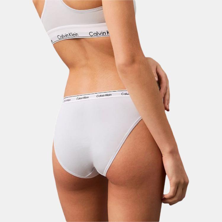 Calvin Klein Letter Waistband Mid-Rise Triangle Bikini Underwear Women Underwear Sky-Blue 000QD5044E-CIQ