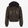 The North Face Luno leaTher Hoodie Zip Up Brown Nm5pr52b