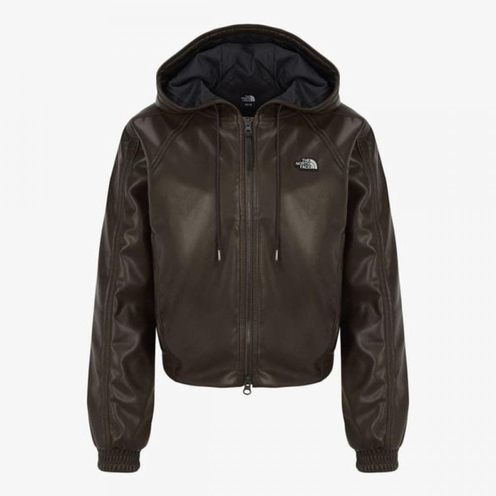 The North Face Luno leaTher Hoodie Zip Up Brown Nm5pr52b