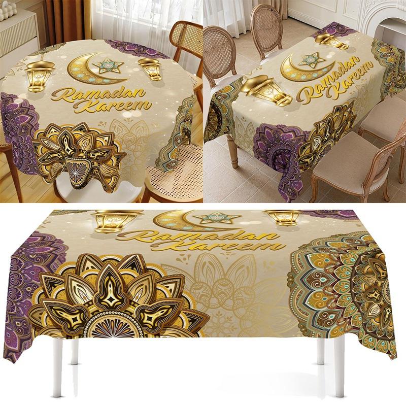 Ramadan Decor Tablecloth Eid Mubarak Decor For Home 2026Ramadan Kareem Islamic Muslim Party Eid Al Adha Gifts Happy Eid Al Fitr
