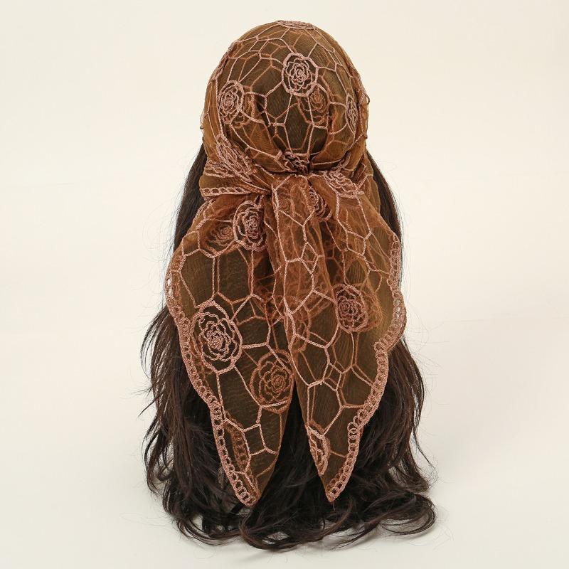 

New embroidery * cm rose line square scarf women s fashion versatile temperament scarf temperament bag headscarf 80*80CM