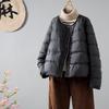 European Light and Thin Short Round Neck Down Jacket for Women's New Simple and Fashionable Foreign-style White Duck Down Warm Jacket